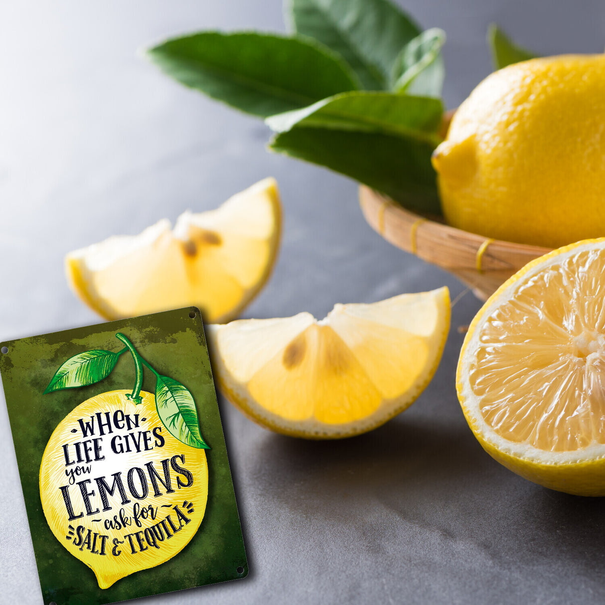 When Life gives you Lemons… Motivation Metallschild