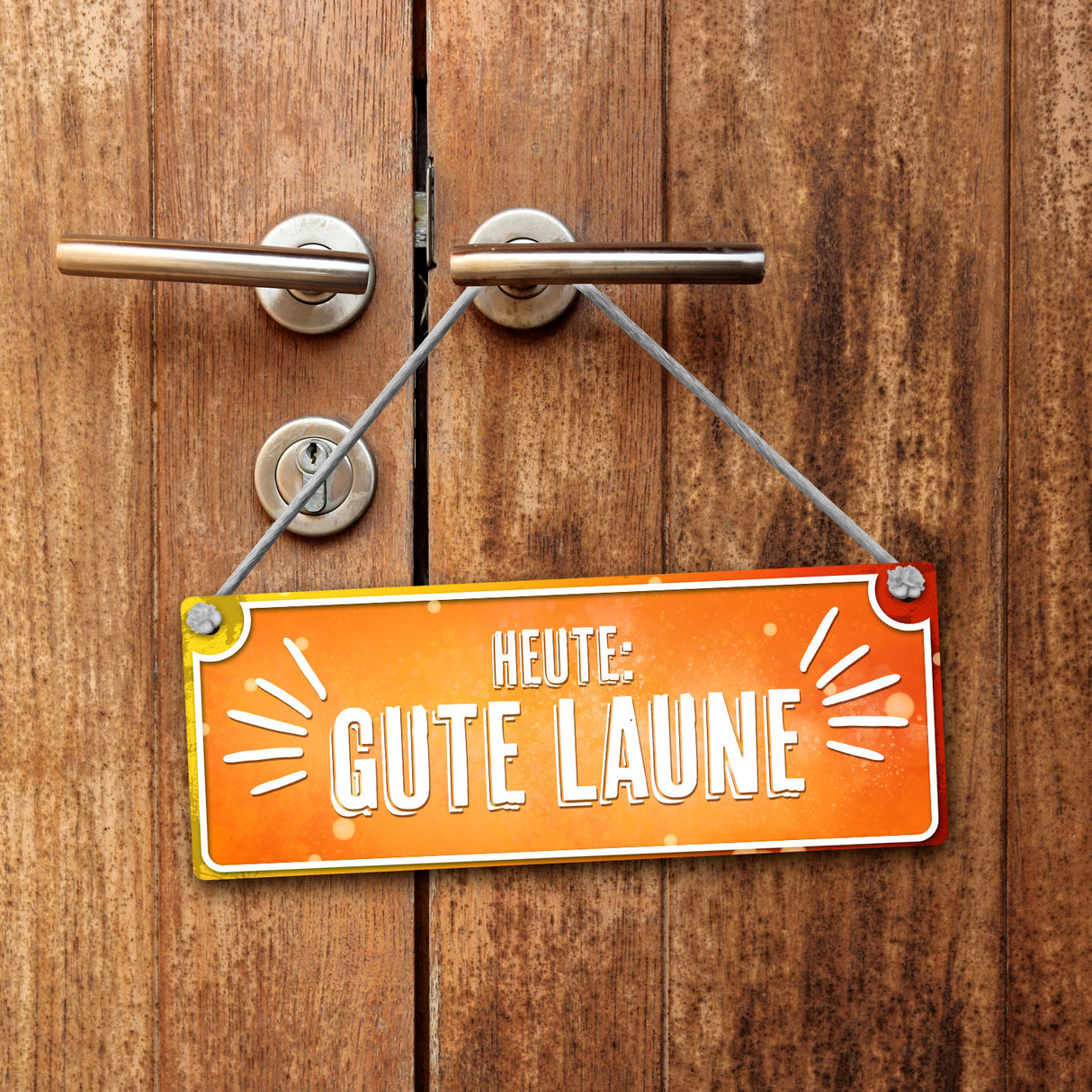 Gute Laune - Beschissene Laune Wendeschild mit Kordel
