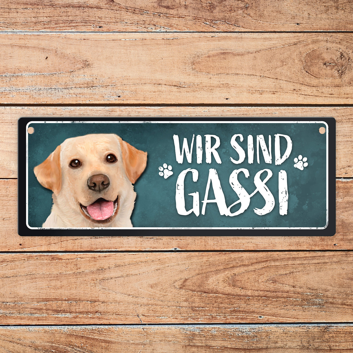 Wir sind Gassi/Zuhause - Labrador Wendeschild mit Kordel