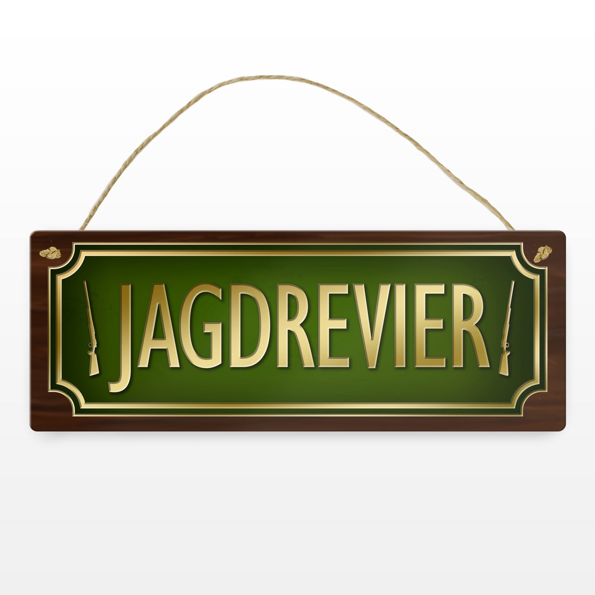 Jäger Metallschild mit Jagd Motiv und Spruch: Jagdrevier