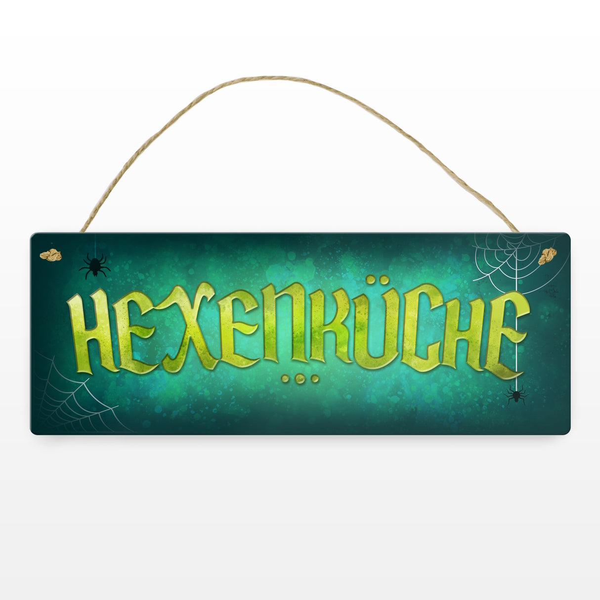 Küche Metallschild mit Spinne Motiv und Spruch: Hexenküche