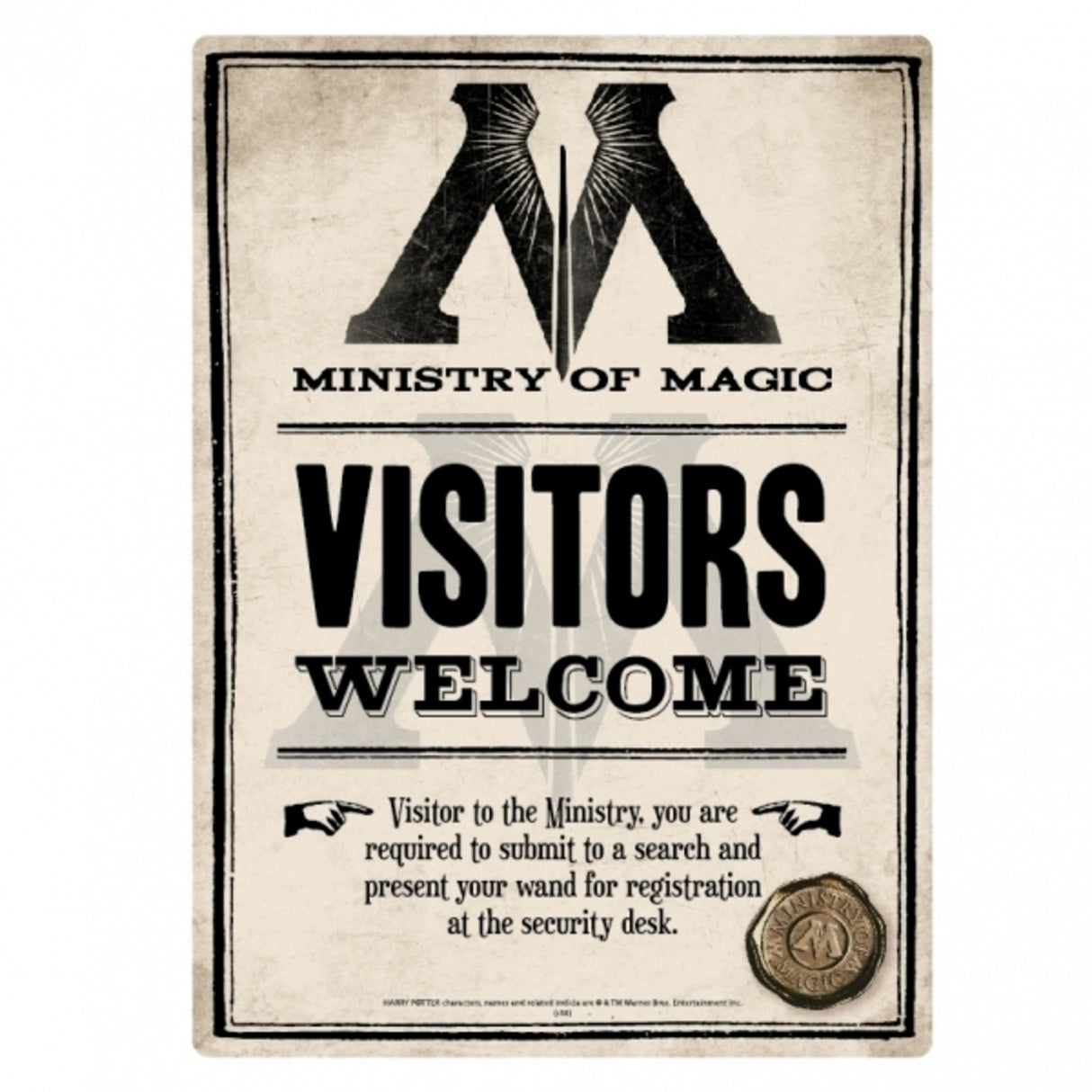 Harry Potter Zaubereiministerium Blechschild in 15x20 cm