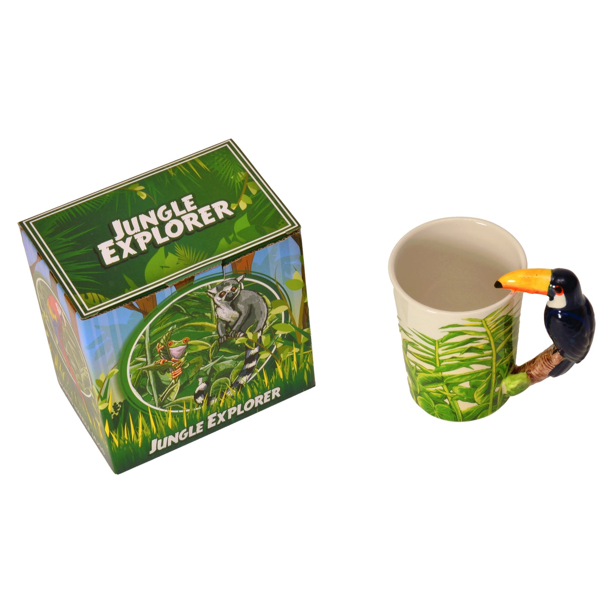 Tukan 3D Kaffeebecher mit Tukan als Griff aus Keramik