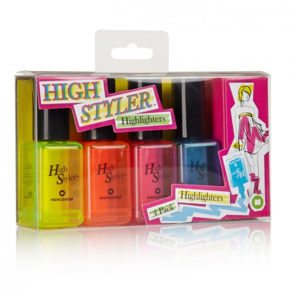 Vier Textmarker im Nagellack-Design