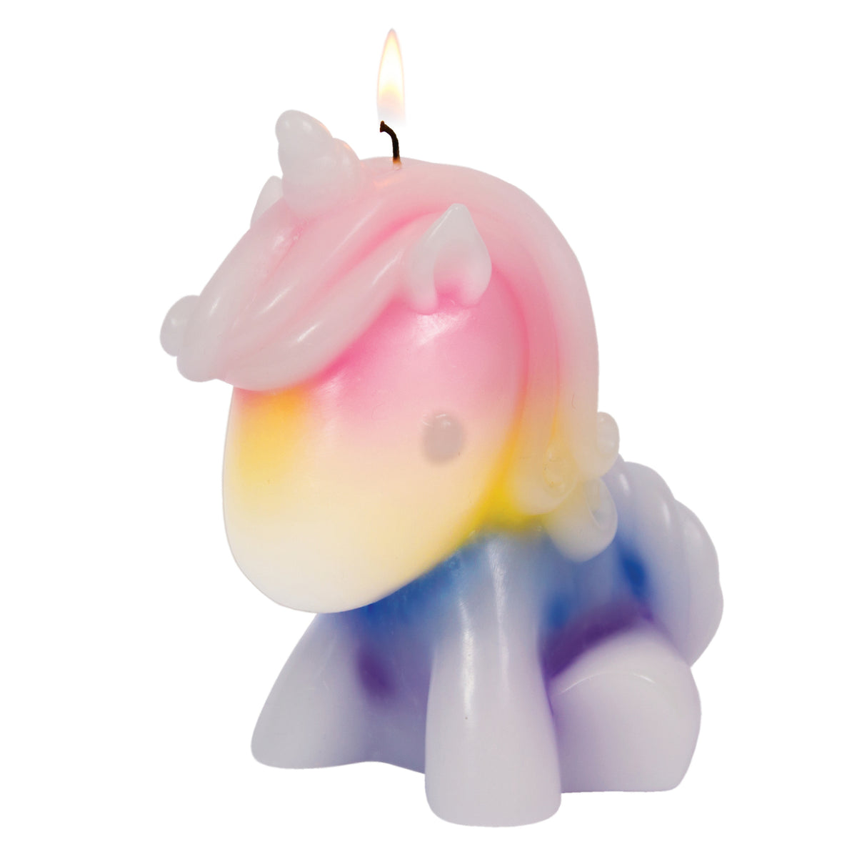 Einhorn Kerze mit Regenbogen-Effekt