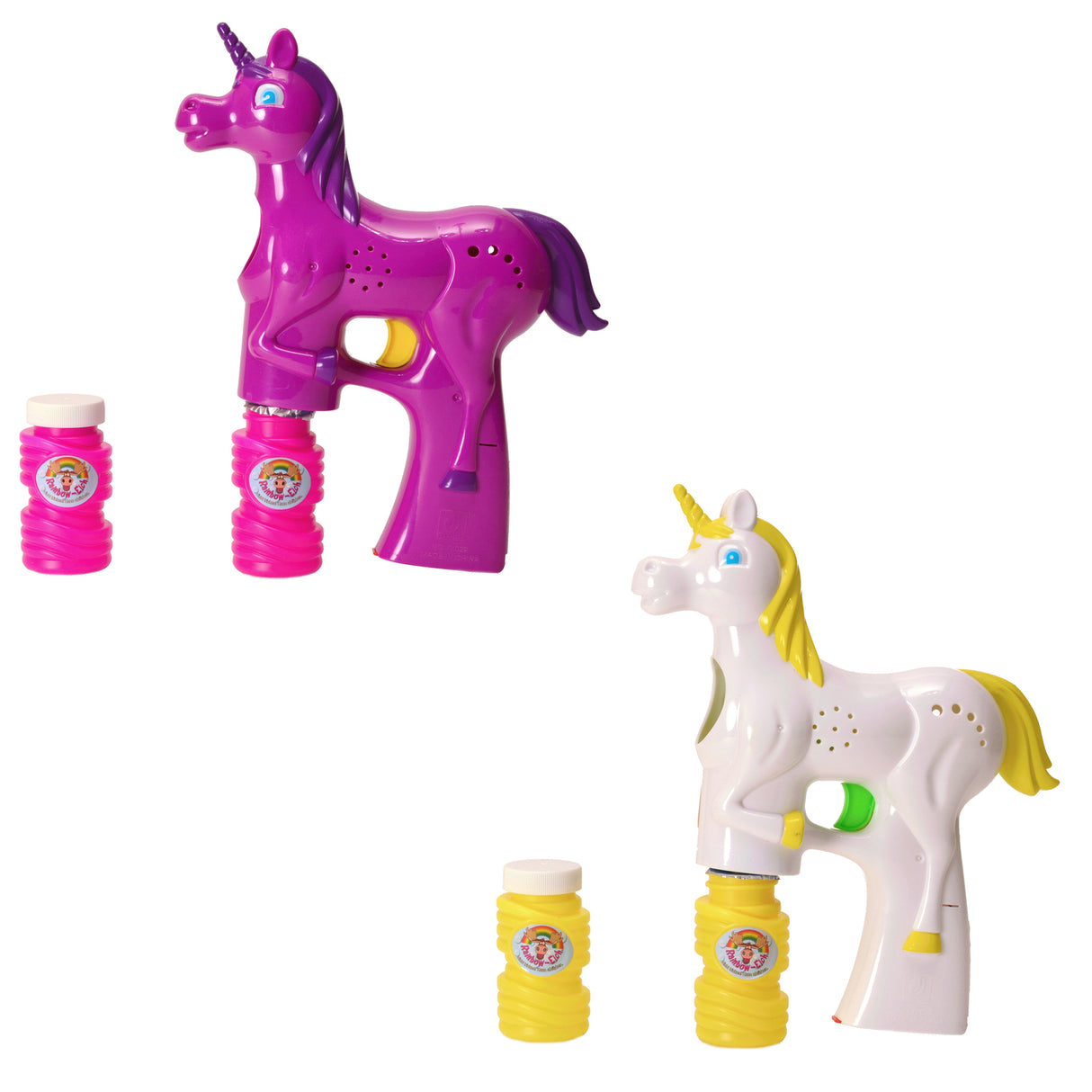 Einhorn Seifenblasenpistole mit Licht in weiß