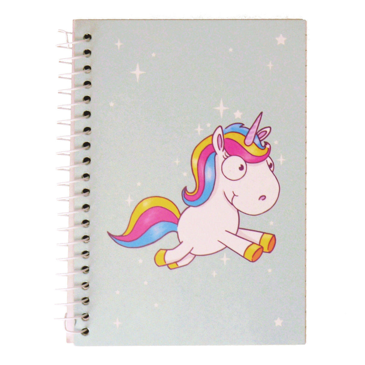 Comic-Einhorn Notizbuch in A6 und türkis
