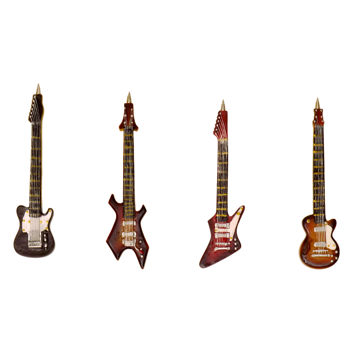 E-Gitarre Kugelschreiber in braun-rund