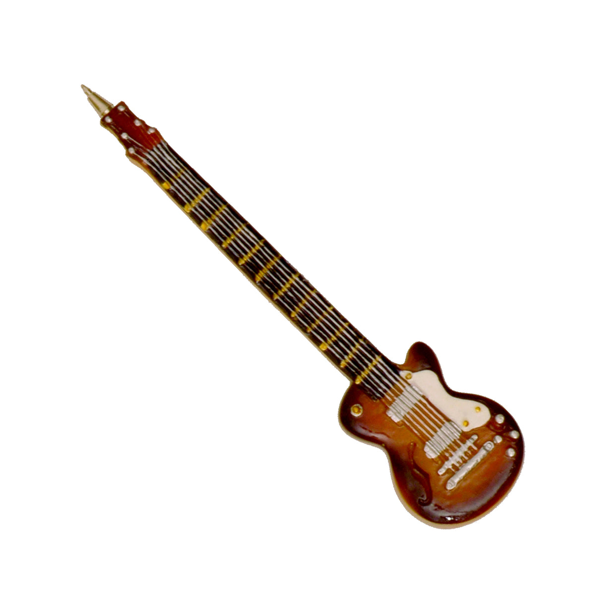 E-Gitarre Kugelschreiber in braun-rund