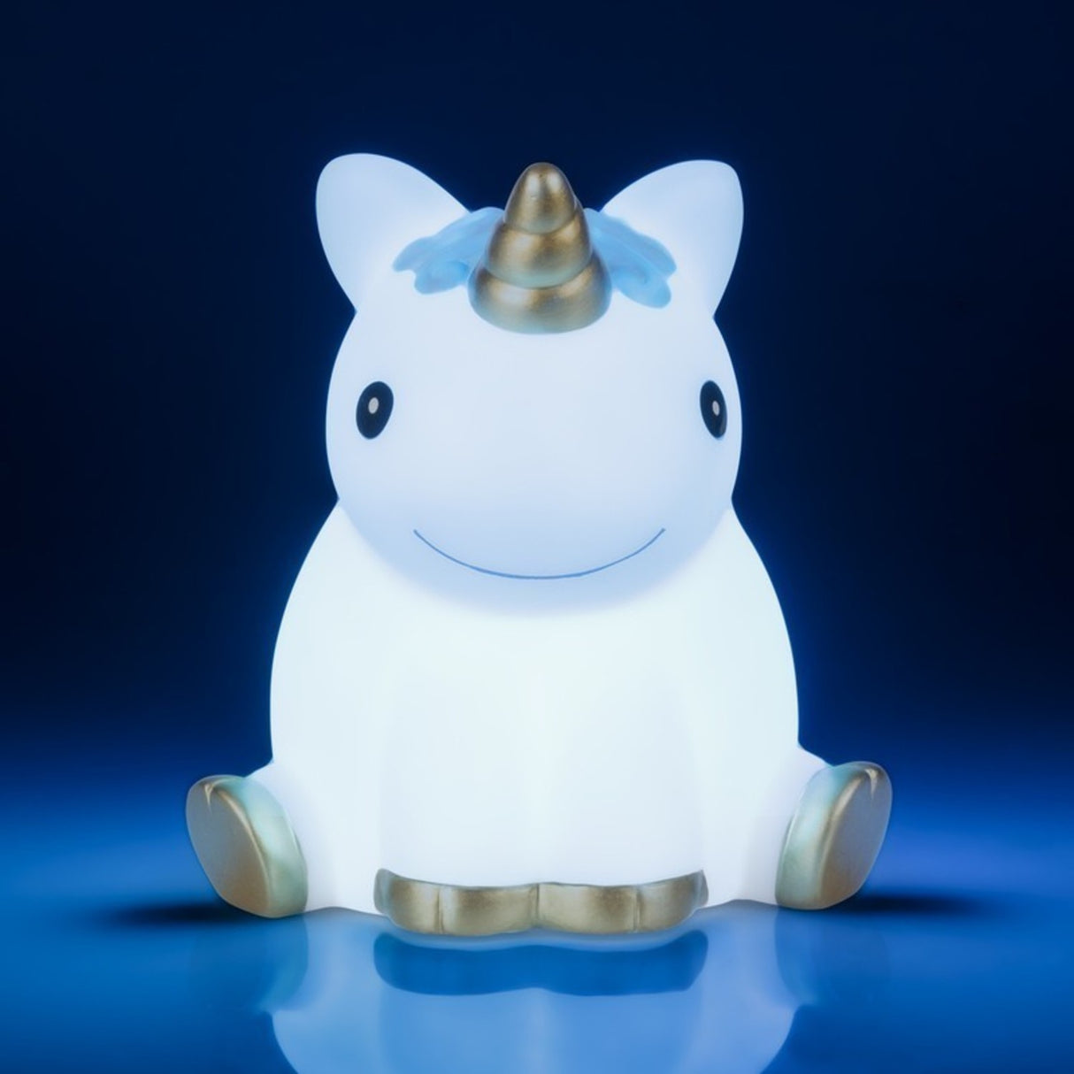 Einhorn Dekolampe mit blauer Mähne