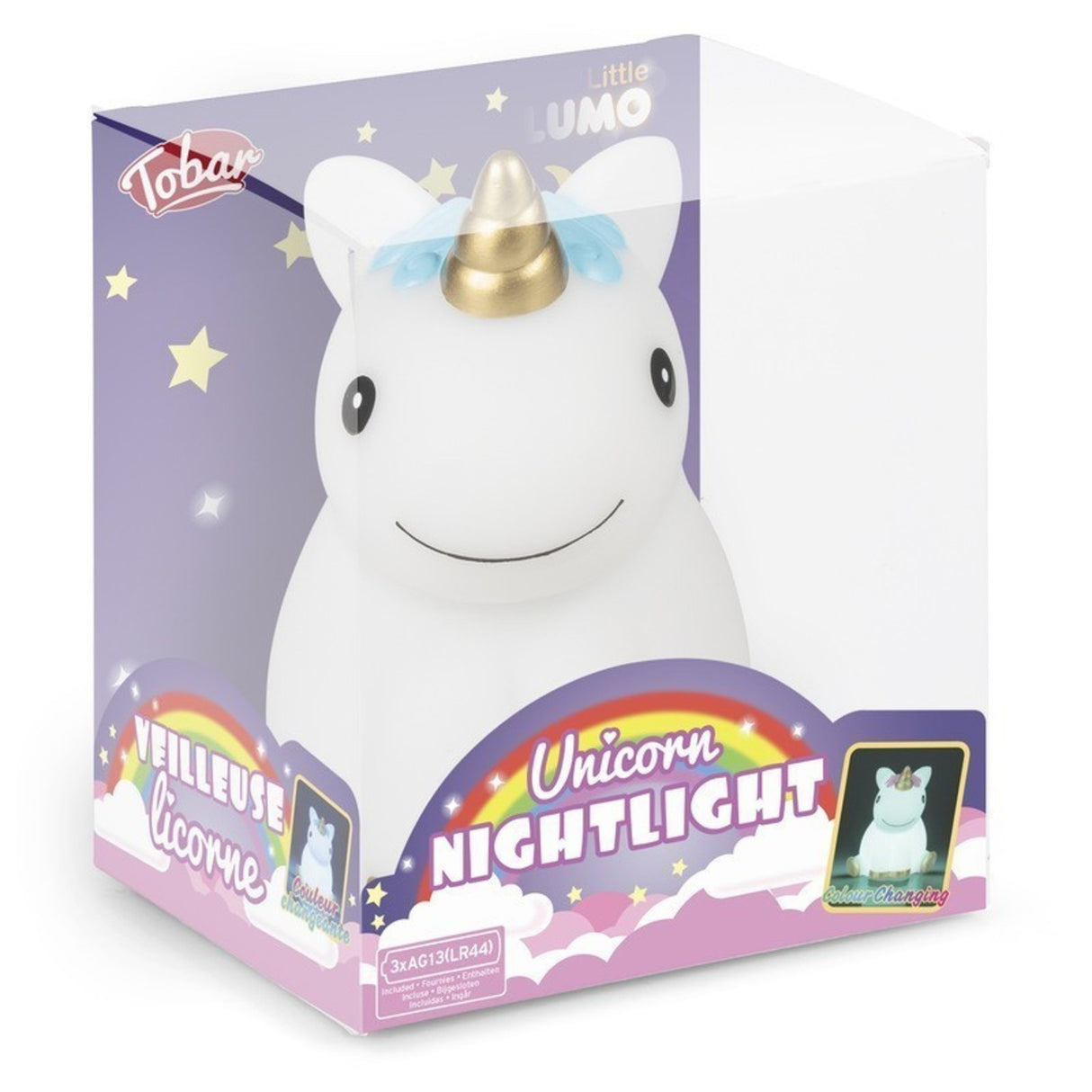 Einhorn Dekolampe mit blauer Mähne
