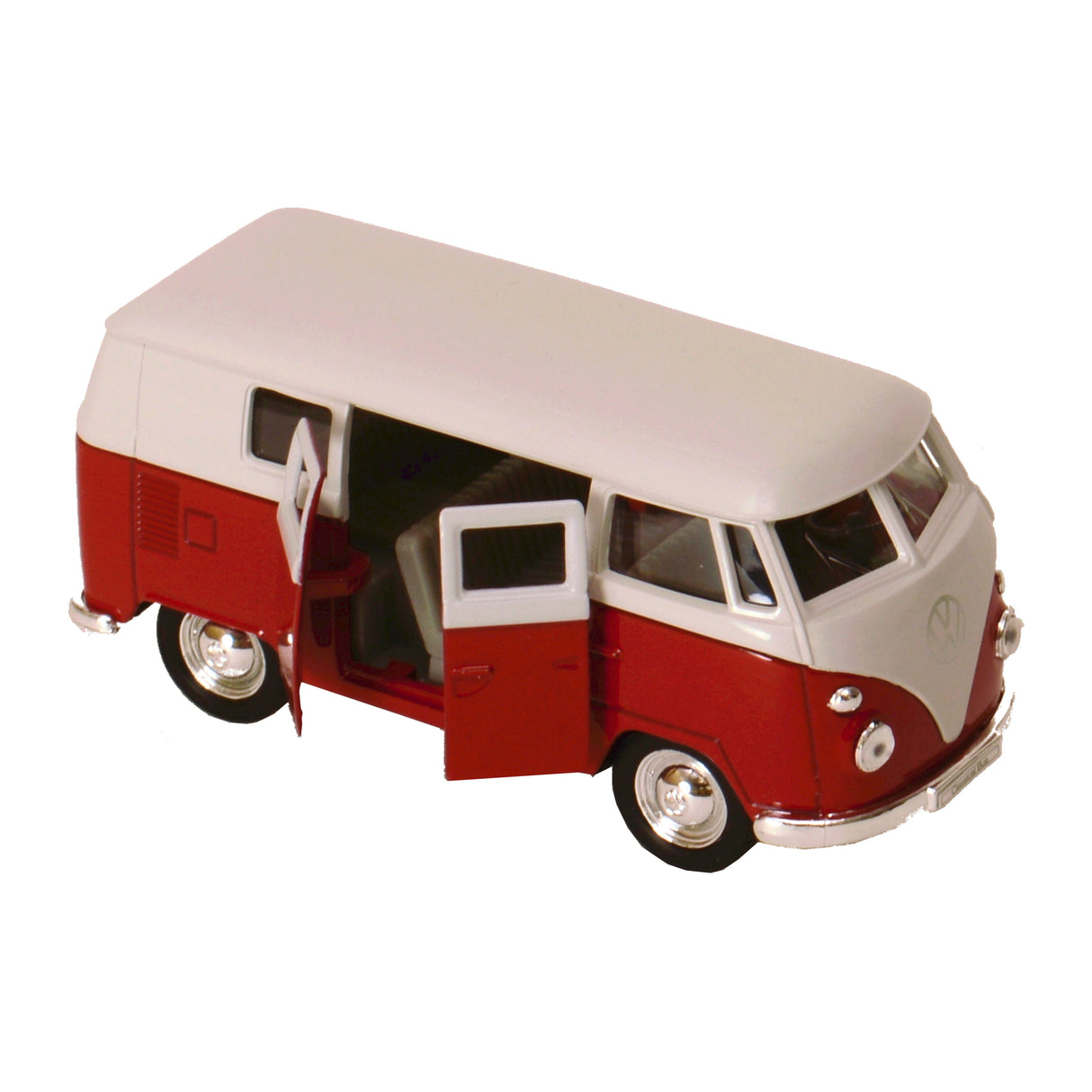 Volkswagen VW T1 Bus Modellauto mit Rückziehmotor in rot