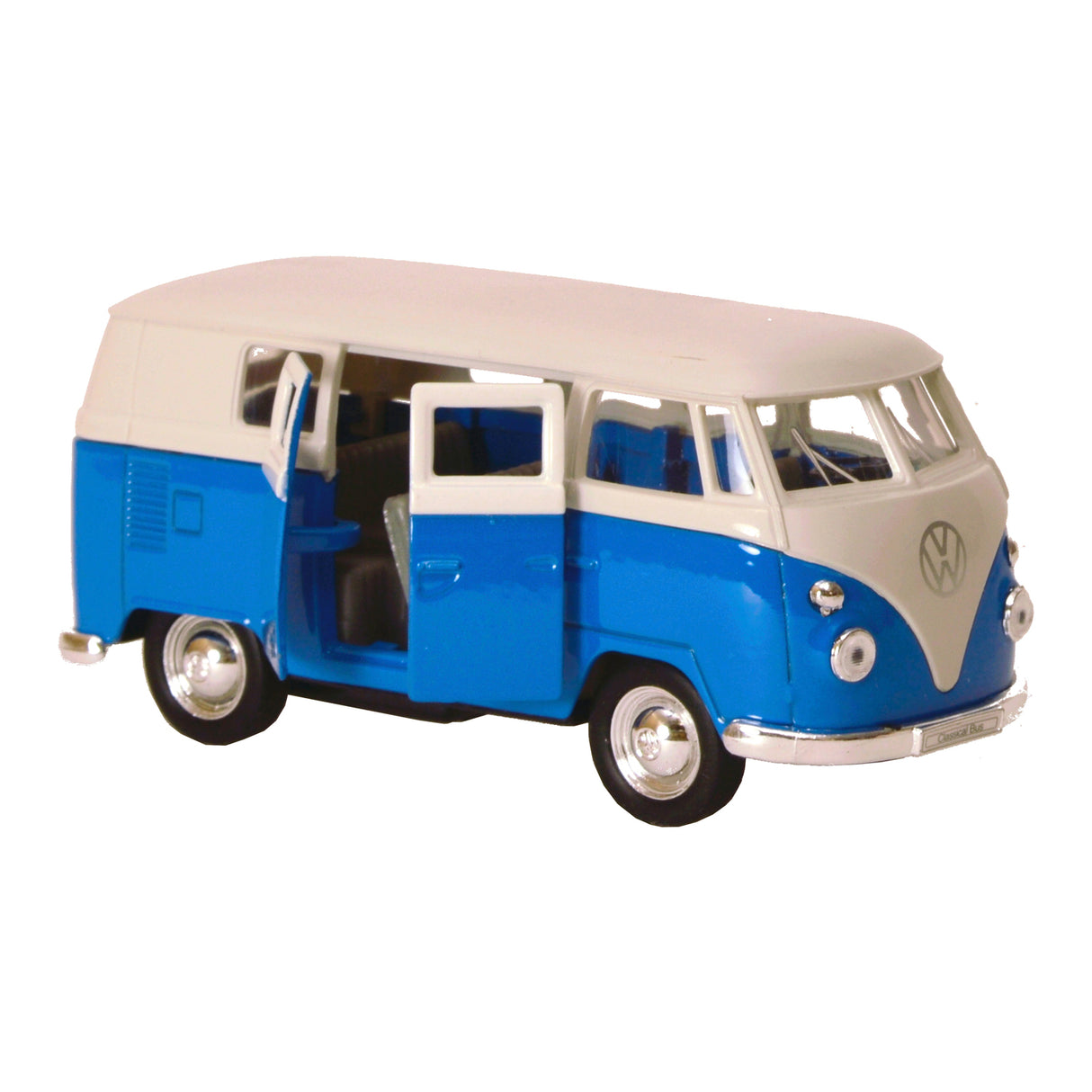 Volkswagen VW T1 Bus Modellauto mit Rückziehmotor in blau