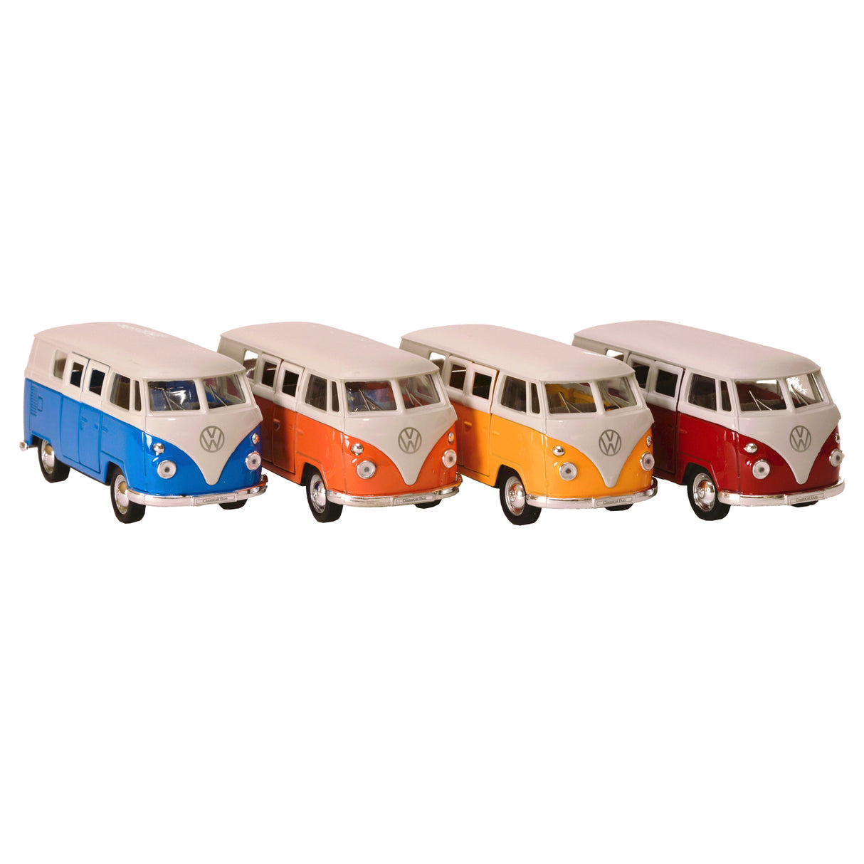 Volkswagen VW T1 Bus Modellauto mit Rückziehmotor in blau