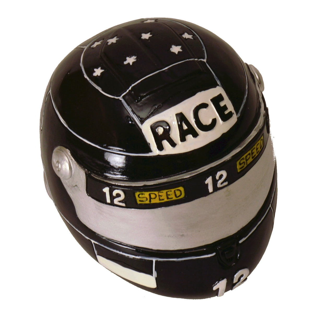 Motorradhelm Spardose in schwarz