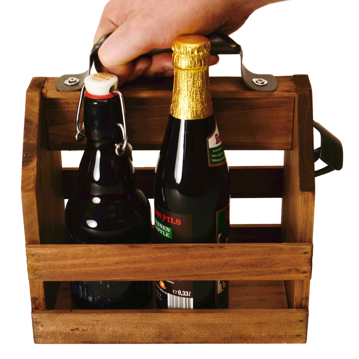 Bier Flaschenhalter mit Metall-Flaschenöffner