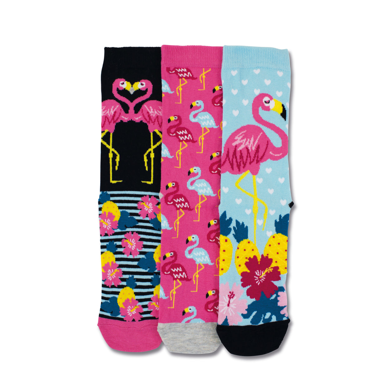 Karibik-Flamingo Oddsocks Socken in 37-42 im 3er Set