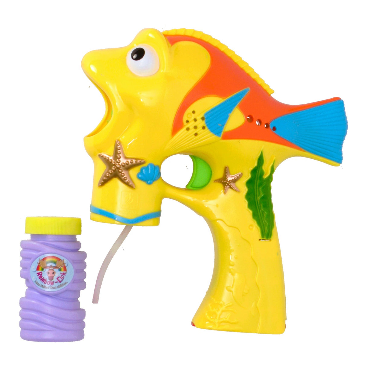 Fisch Seifenblasenpistole in gelb mit Licht und Sound