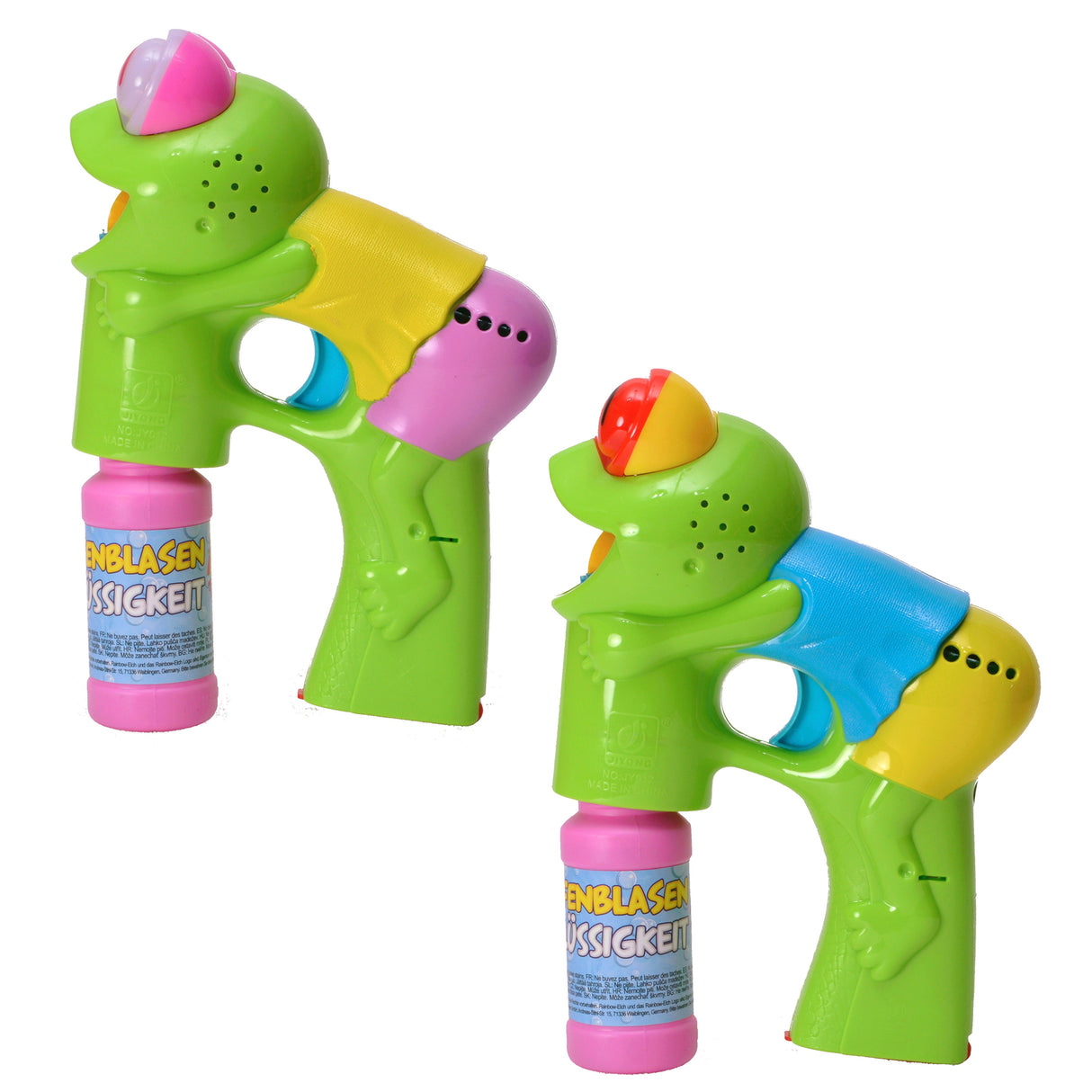 Frosch Seifenblasenpistole mit Licht, Sound und blauem Shirt
