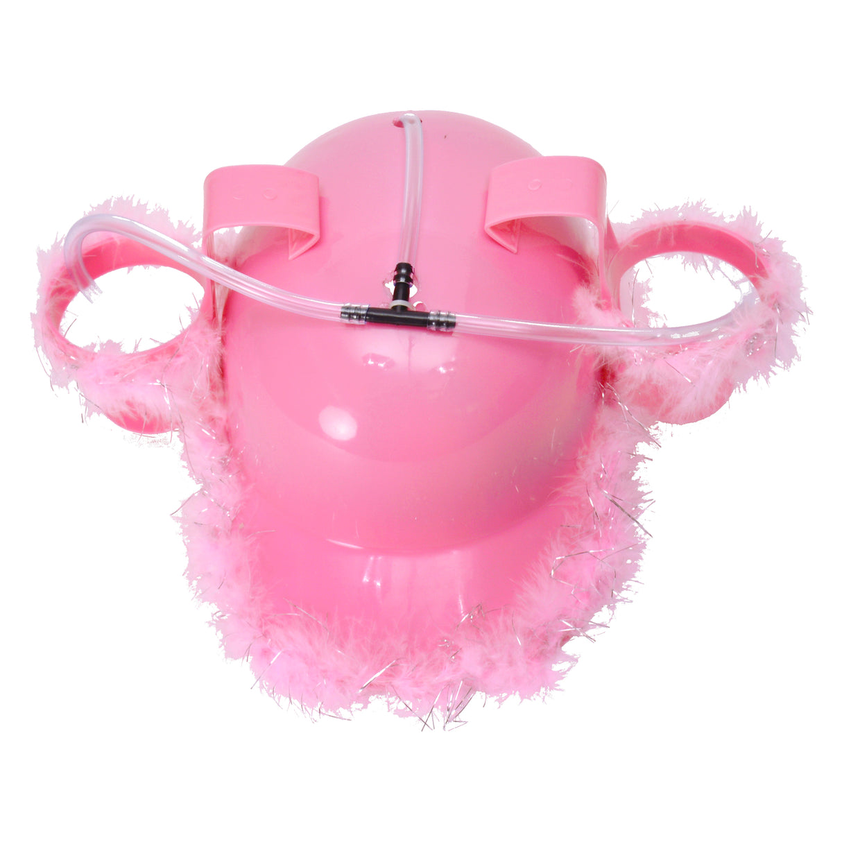 Girly Trinkhelm mit pinken Federn