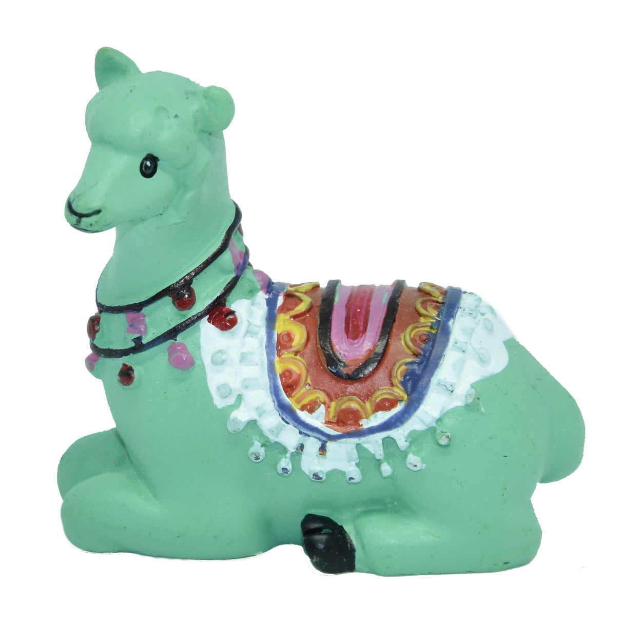 Lama Dekofigur in türkis liegend