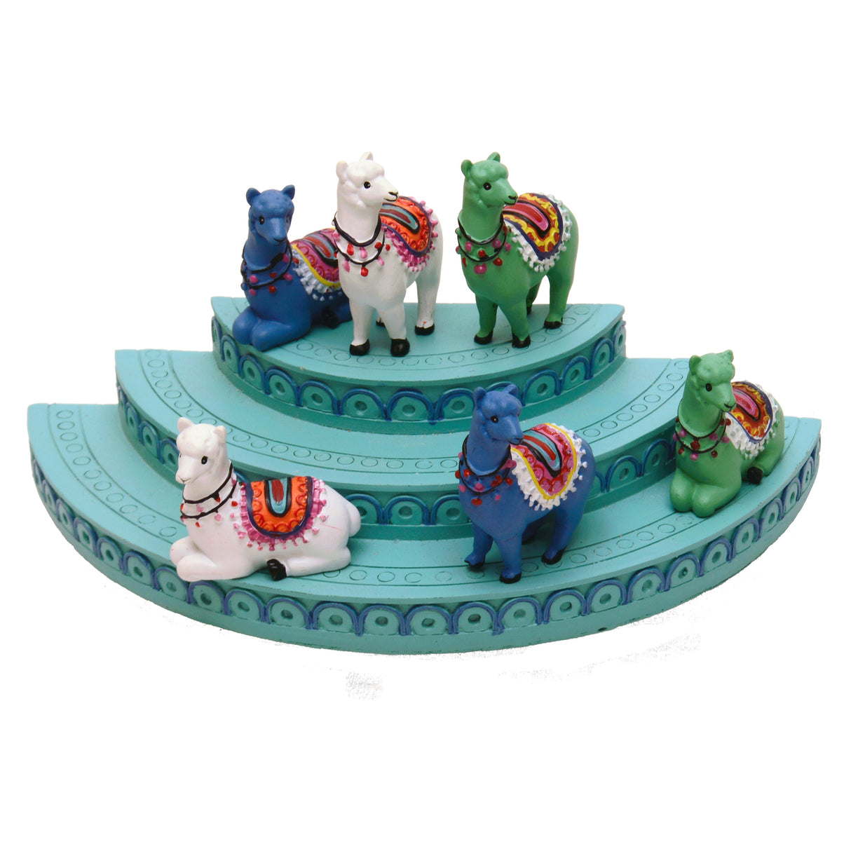 Lama Dekofigur in blau liegend