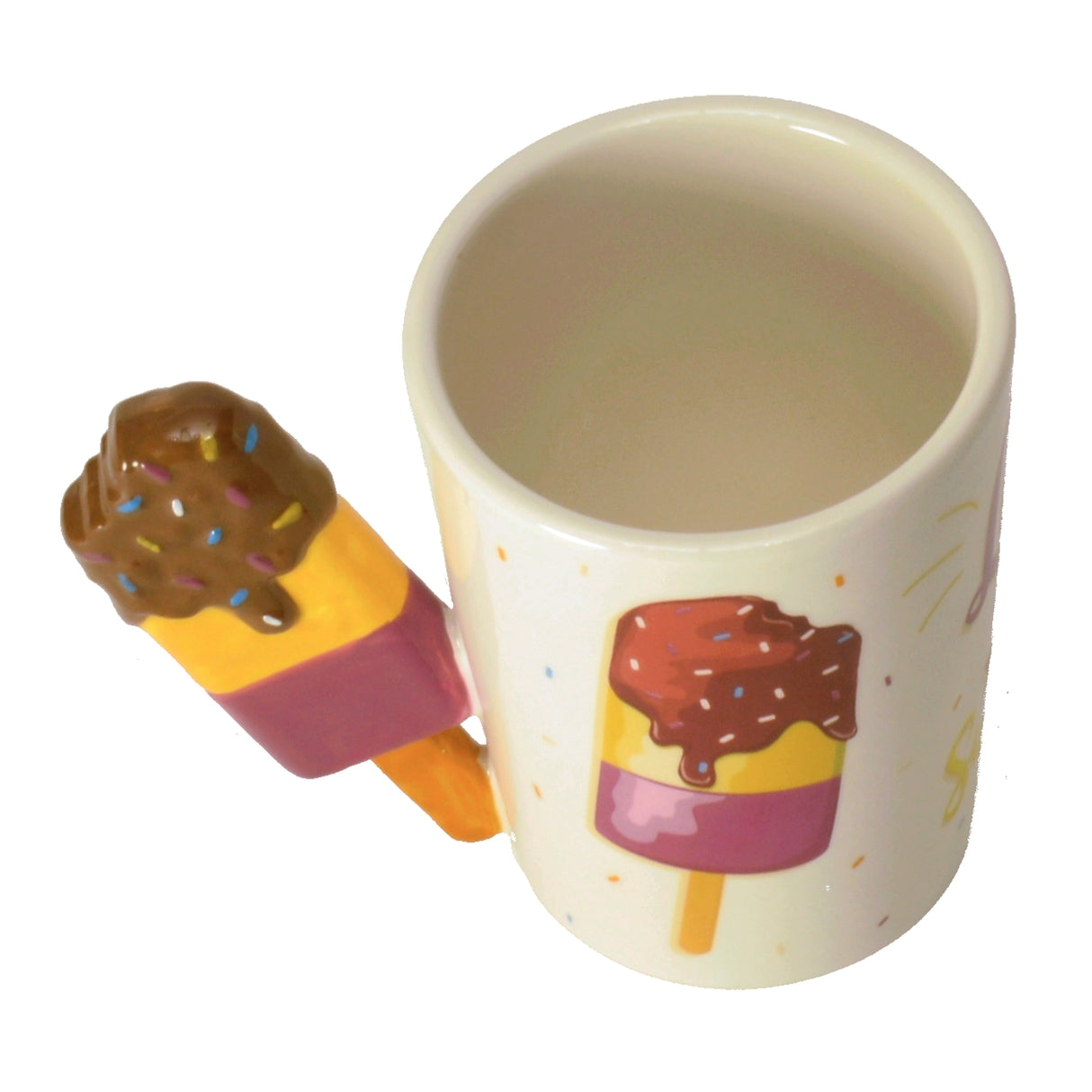 Eis am Stiel Kaffeebecher mit Eis als Griff