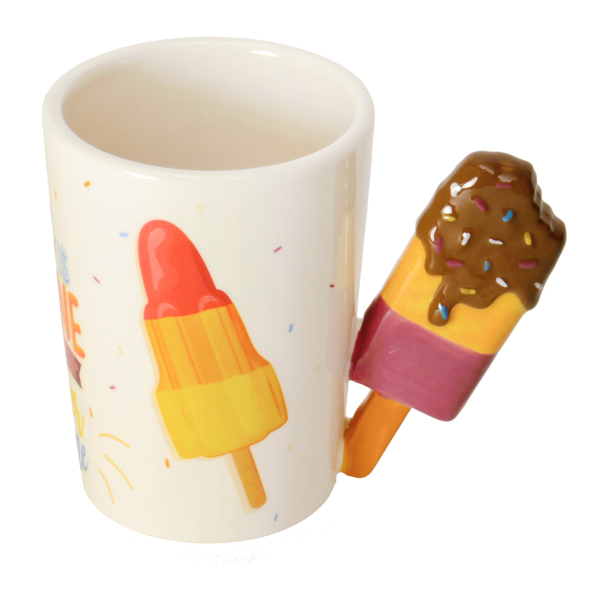Eis am Stiel Kaffeebecher mit Eis als Griff
