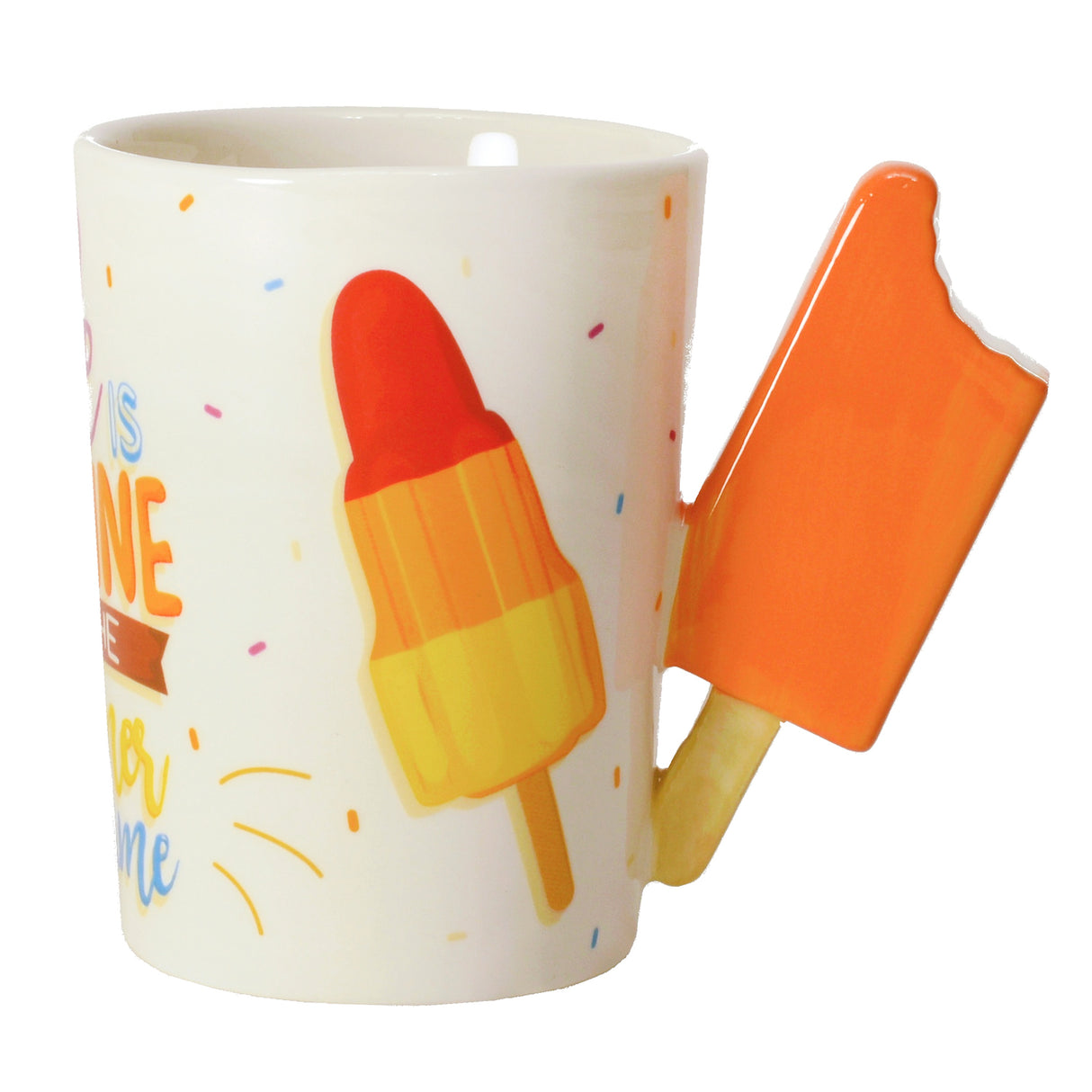 Eis am Stiel mit Biss Kaffeebecher mit Eis als Griff