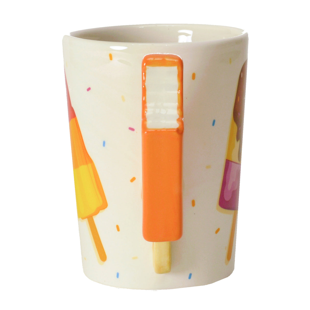 Eis am Stiel mit Biss Kaffeebecher mit Eis als Griff