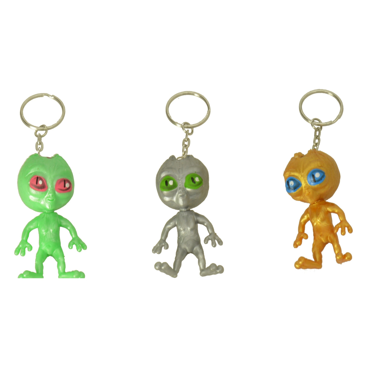 Alien Stressball mit Schlüsselanhänger in grün
