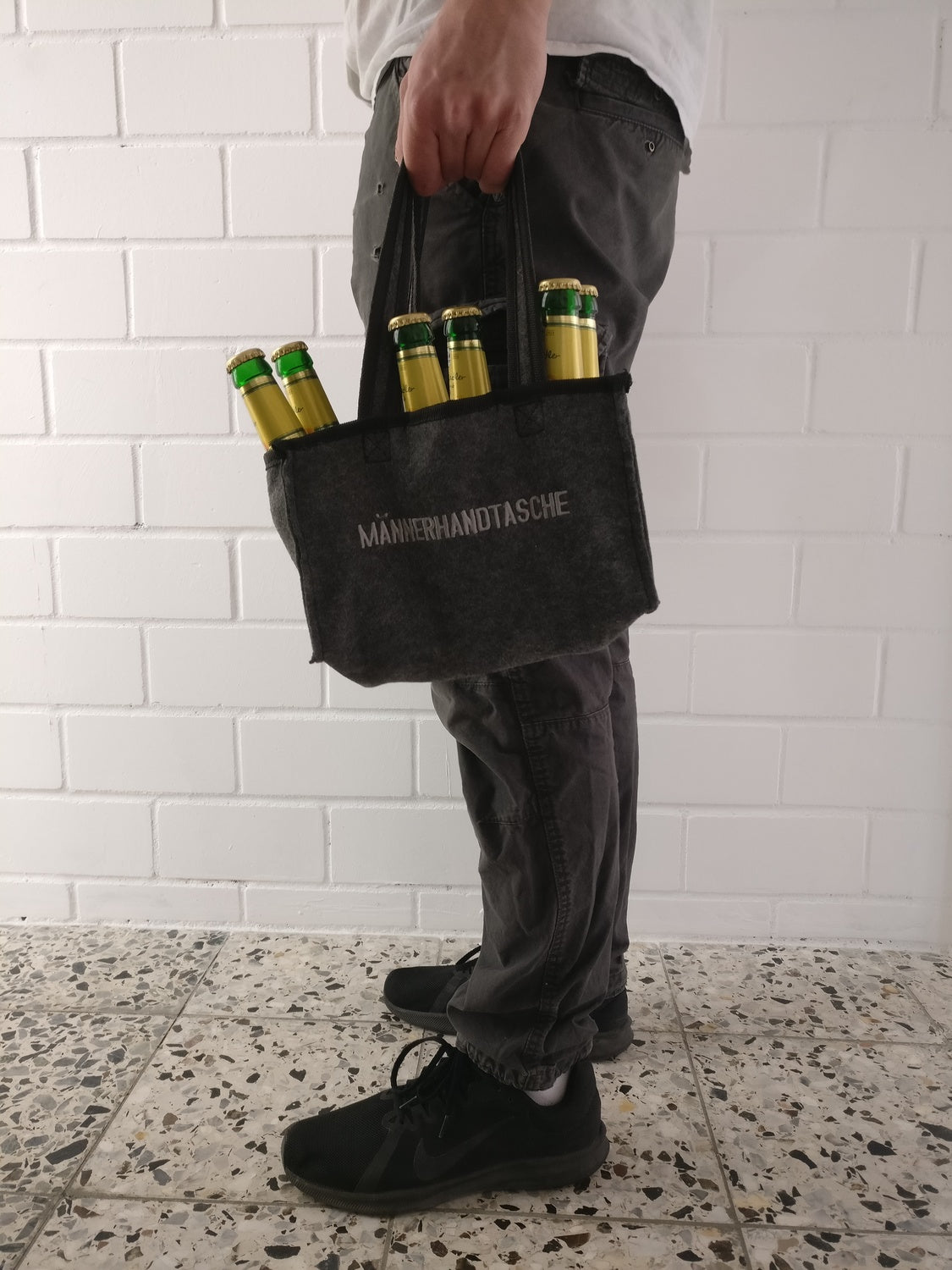 Männerhandtasche Einkaufstasche für 6 Flaschen Bier