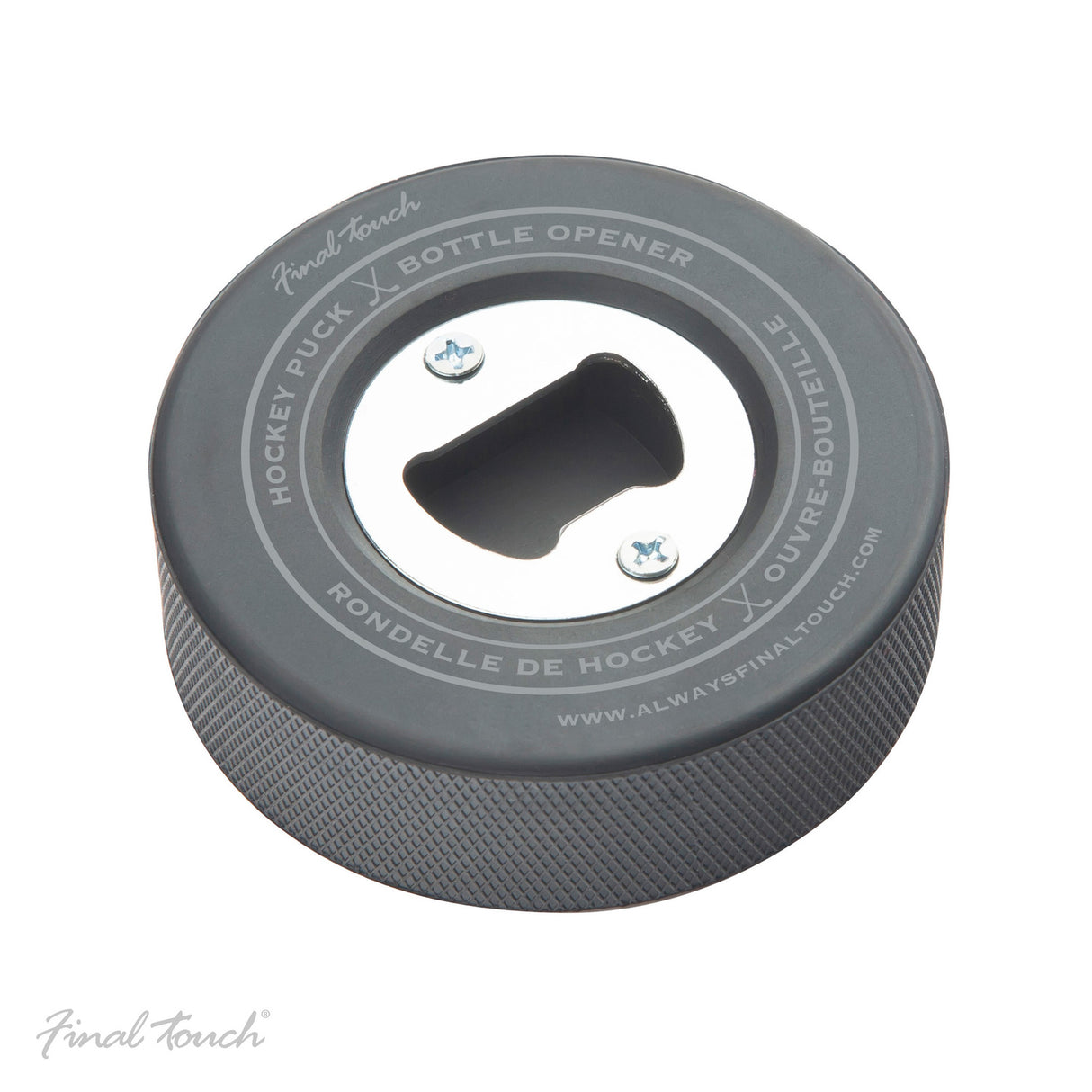 Eishockey Puck Flaschenöffner aus einem echten Puck
