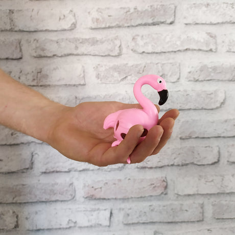 Flamingo Quetsch Stressball mit bunten Gel-Kugeln