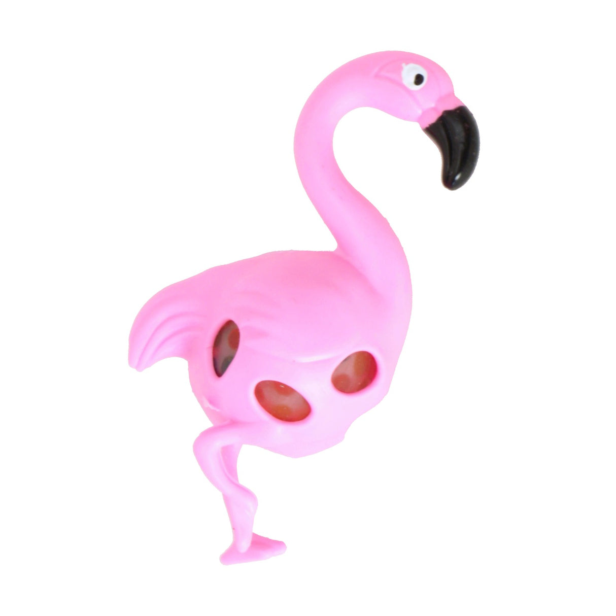 Flamingo Quetsch Stressball mit bunten Gel-Kugeln