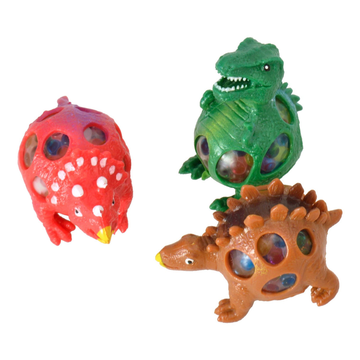 Triceratops Dinosaurier Stressball mit bunten Gel-Kugeln