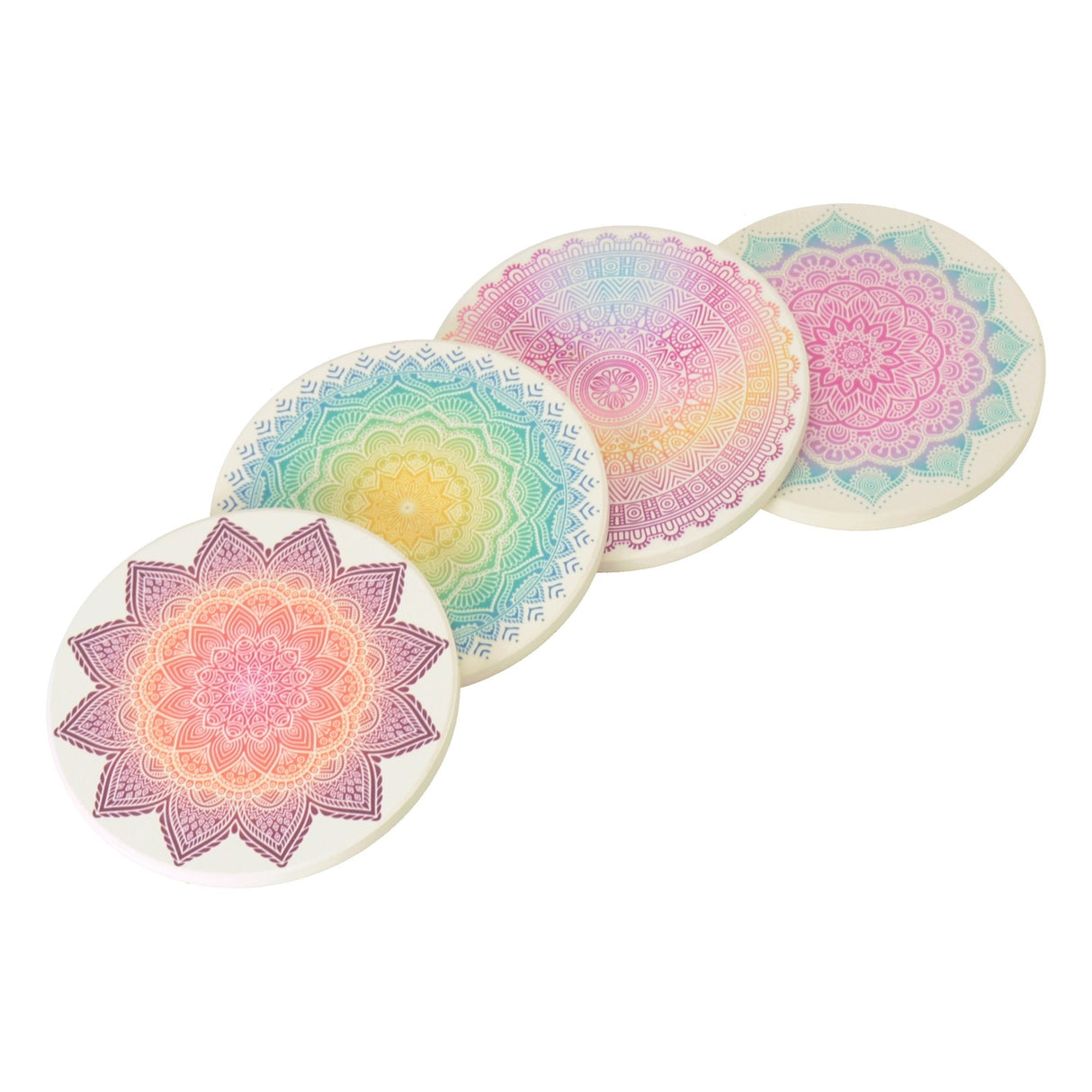 Mandala Variante C Untersetzer aus Keramik mit Korkboden