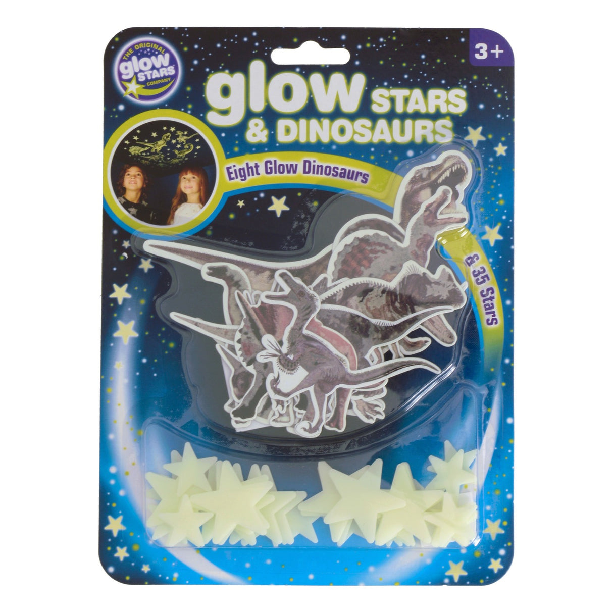 Dinosaurier und Sterne Leuchtsticker im 43er Set