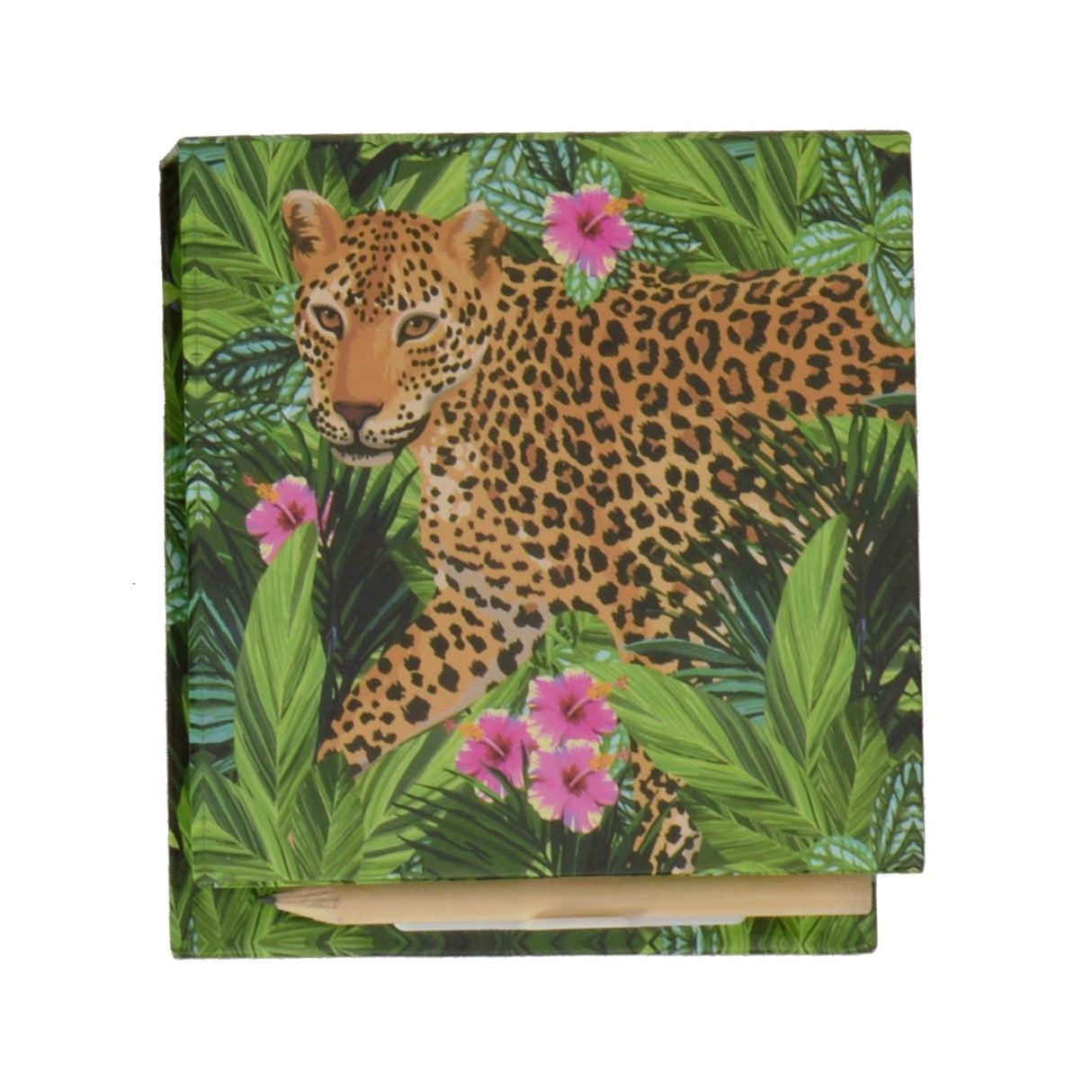 Leopard Notizblock mit Bleistift