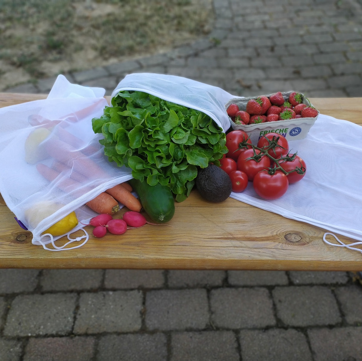 Gemüse und Früchte Einkaufstaschen im 5er Set