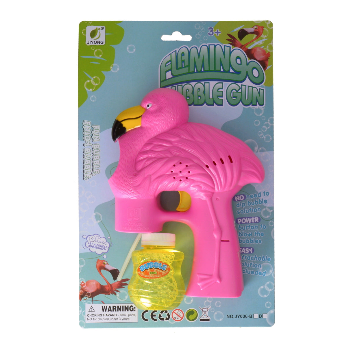Flamingo Seifenblasenpistole mit Musik und Licht in rosa
