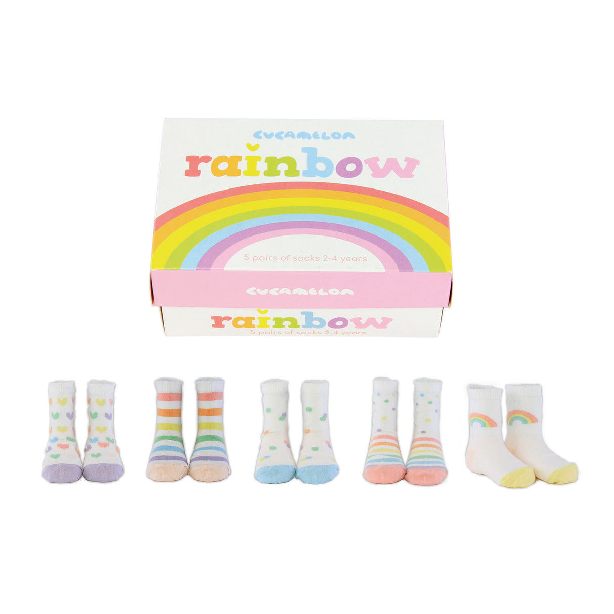 Regenbogen Cucamelon Socken für Kleinkinder (5 Paar)