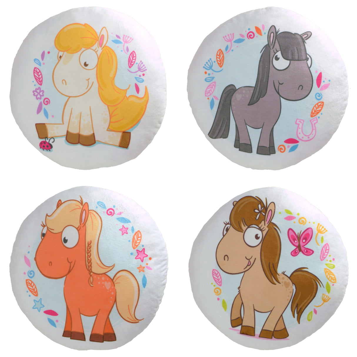 Pony Kissen in weiß