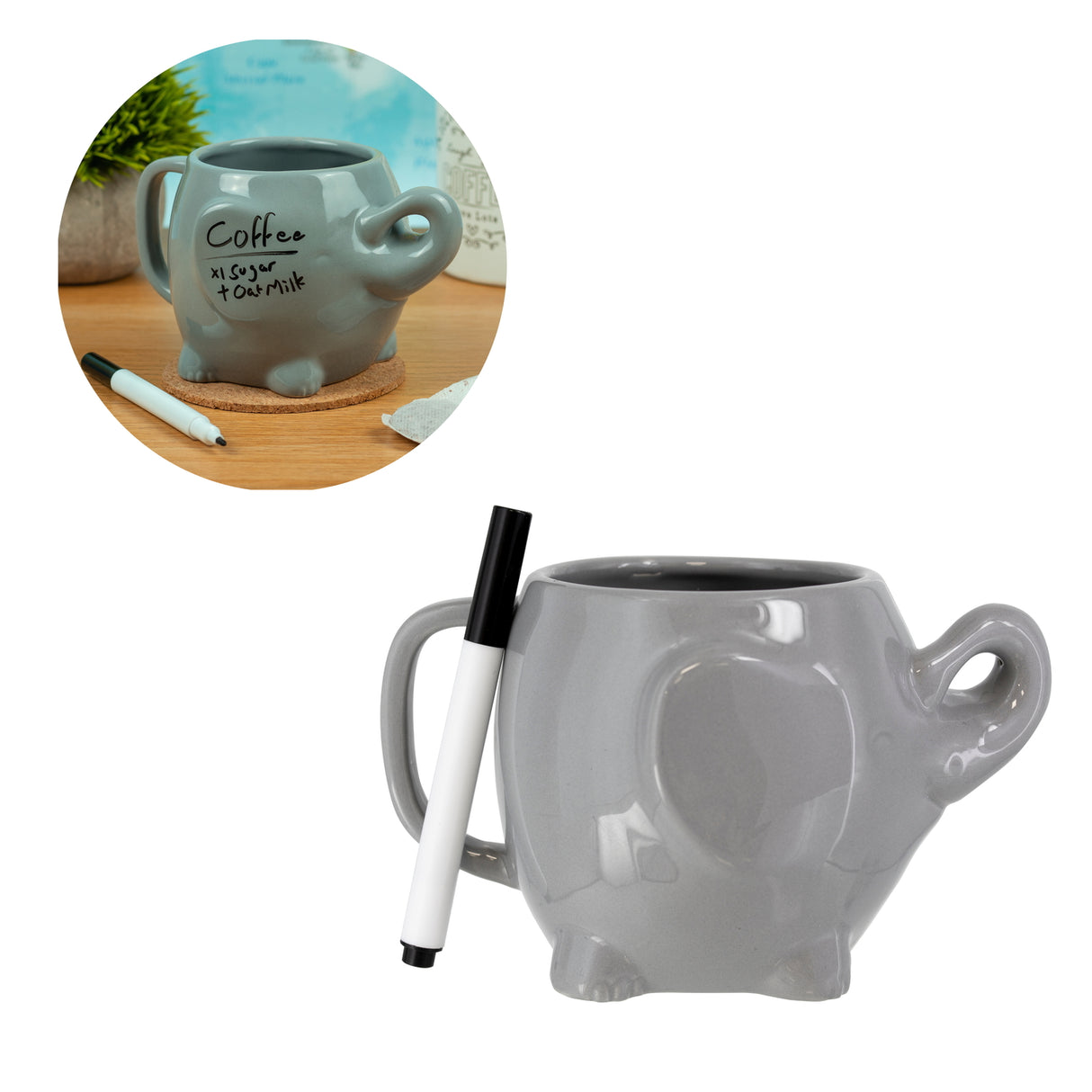 Elefant Memo Kaffeebecher mit Stift