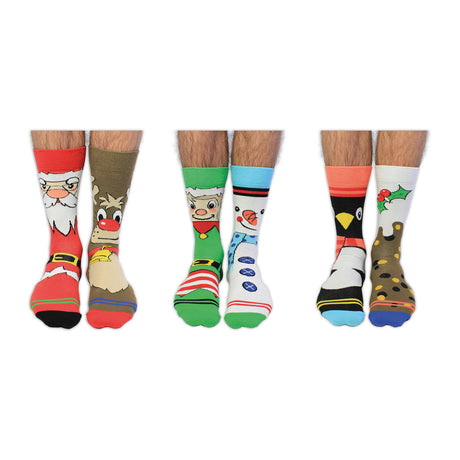 Santa Banter Weihnachten Oddsocks Socken in 39-46 im 6er Set