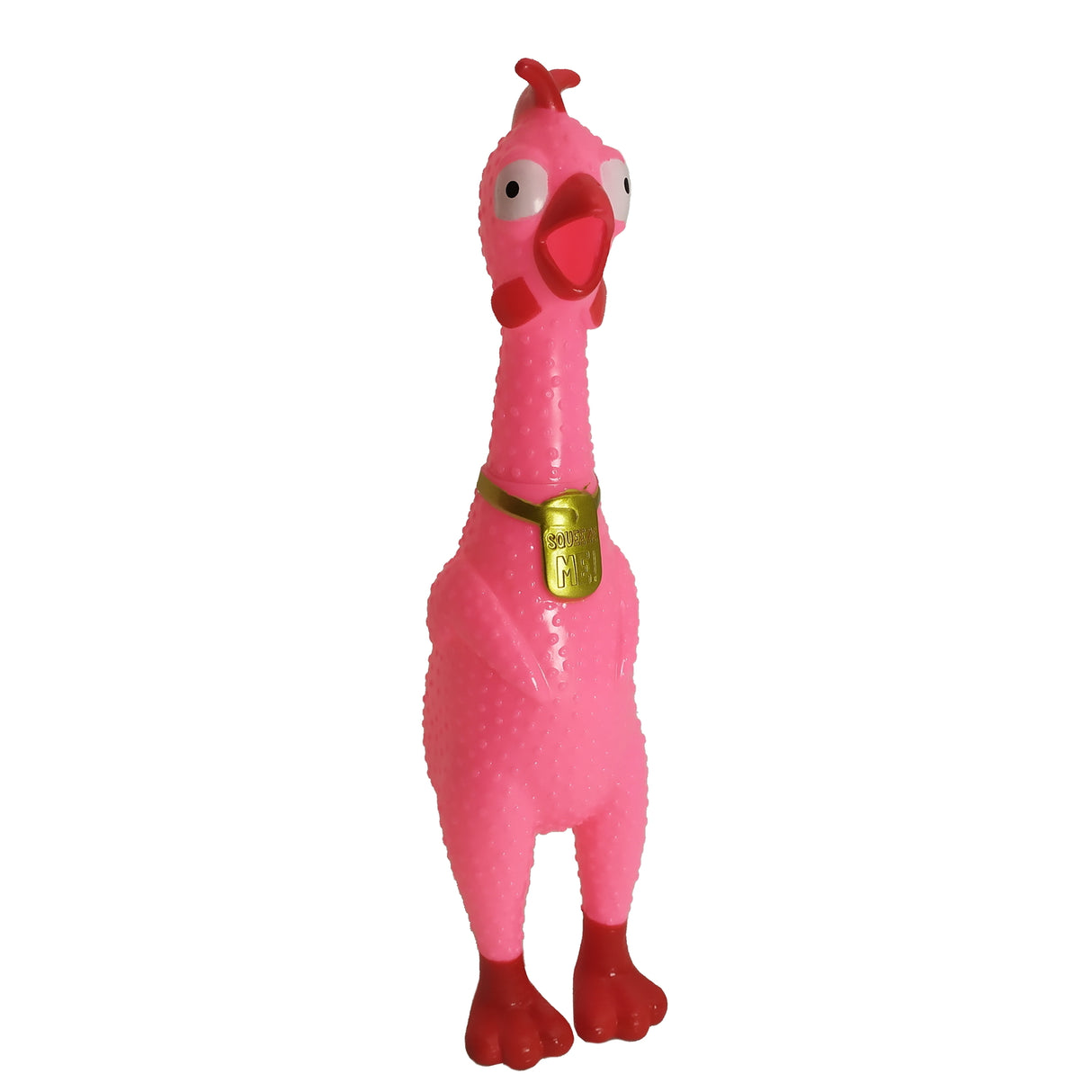 Gummihuhn Stressball mit lustigem Sound in rosa