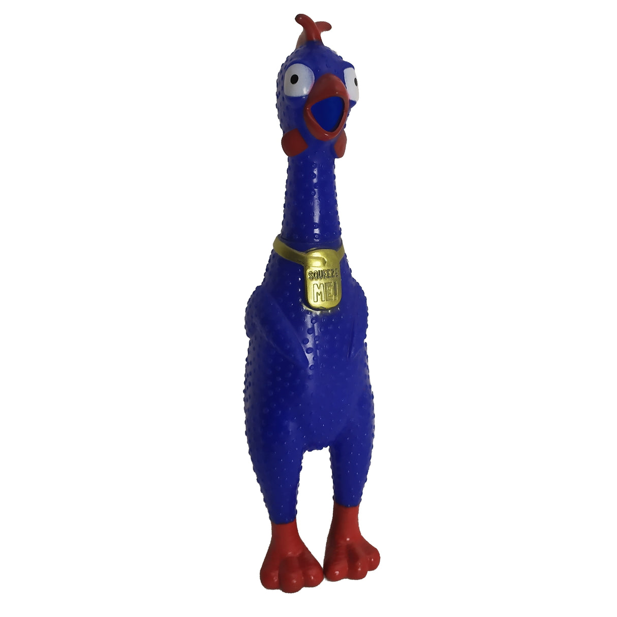 Gummihuhn Stressball mit lustigem Sound in blau
