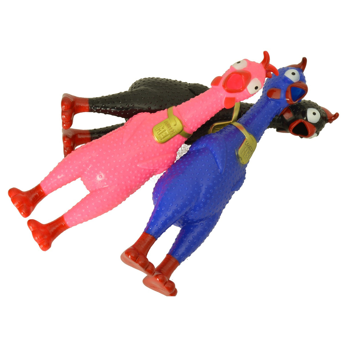 Gummihuhn Stressball mit lustigem Sound in schwarz