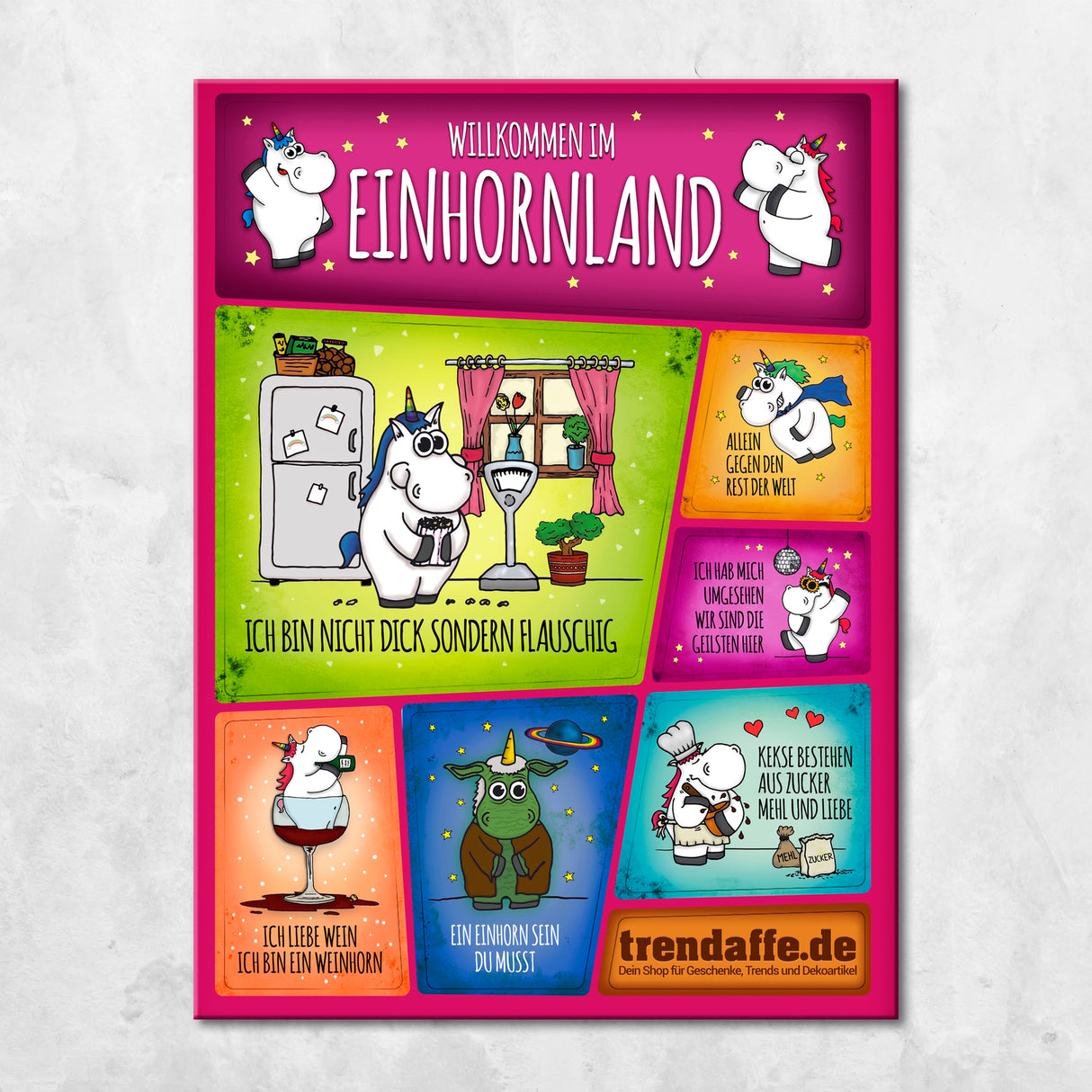 Honeycorns Einhorn Kühlschrankmagnete 7er Set