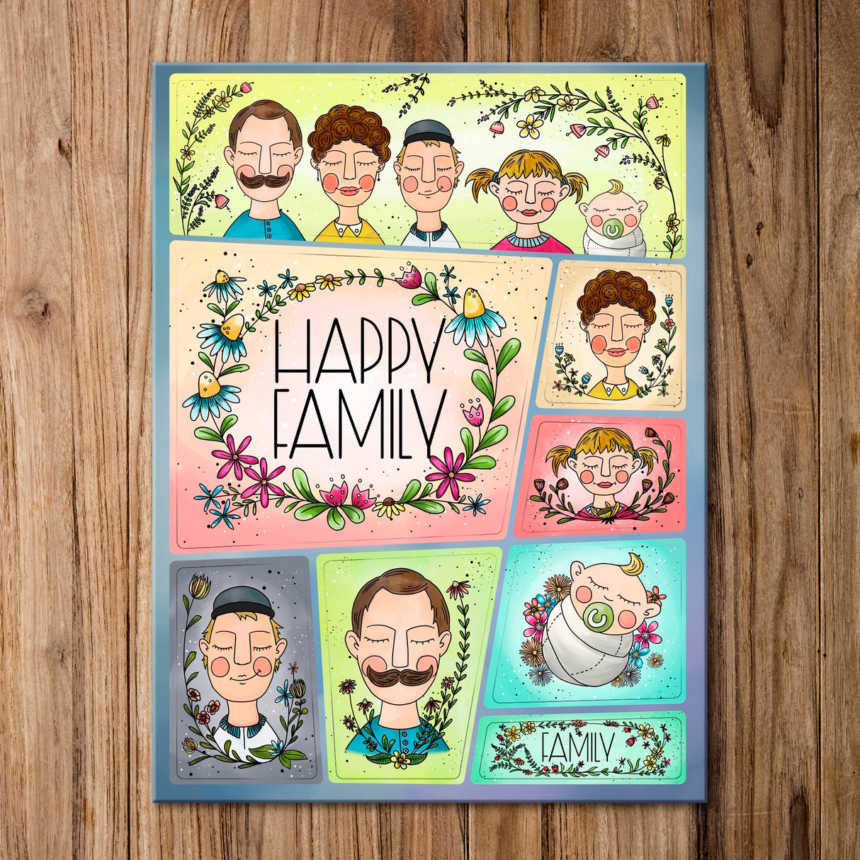 Happy Family Kühlschrankmagnete 8er Set mit Thema Familie